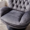 31.5'' Velvet 360° Swivel Lounge Leisure Chair with Ottoman, Thickened Foam Cushion for Living Room - 3 of 4