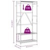 vidaXL Clothes Rack with Shelves 80x40x175cm Bamboo, Clothes Rack with Shelf, Bamboo Clothes Hanger, Coat Rack with Hook - 3 of 4