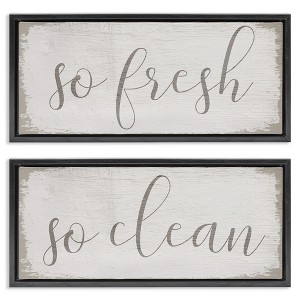 Stupell Industries Rustic White So Fresh So Clean, 31" x 14" - 1 of 4