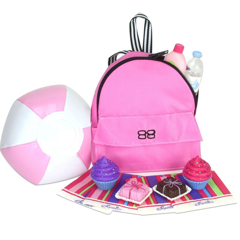 Sophia’s Beach Day Backpack with Accessories Set for 18'' Dolls, Pink, 1 of 6