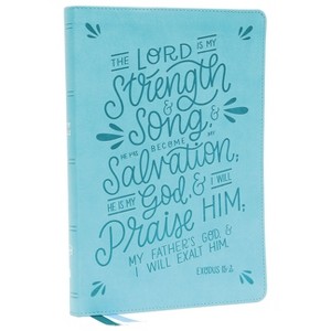 Nkjv, Thinline Bible, Verse Art Cover Collection, Leathersoft, Teal, Red Letter, Comfort Print - by  Thomas Nelson (Leather Bound) - 1 of 1