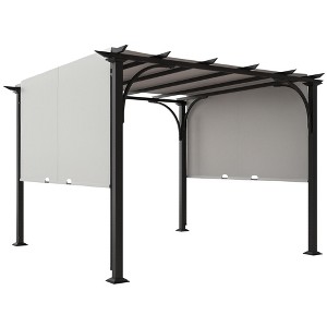 10' x 10' Patio Pergola with Weather-Resistant Steel Frame Sun Shade Canopy Cover Shelter for Porch Party, Garden, Grill Gazebo - 1 of 4
