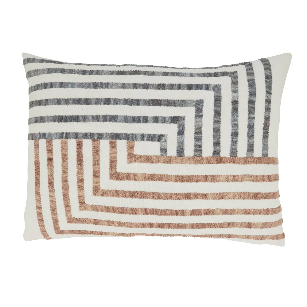 Photos - Pillow 14"x20" Oversize Linear Luxury Geometric Lines Poly Filled Lumbar Throw Pi