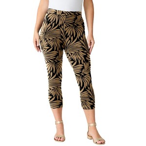 Roaman's Plus Size Essential Stretch Capri Legging - 1 of 4