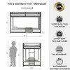 Bed Frame, Sturdy Twin over Twin Metal Bunk Black for Kids and Adult, Low Profile and Easy Climbing with Stable Ladder, No Box Spring Needed - 4 of 4