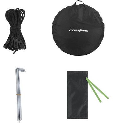 EchoSmile 4-Person Black and Orange Pop Up Camping Tent
