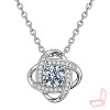 Women's Silver - Toned Copper Pendant Necklace with O - Link Chain - 3 of 4