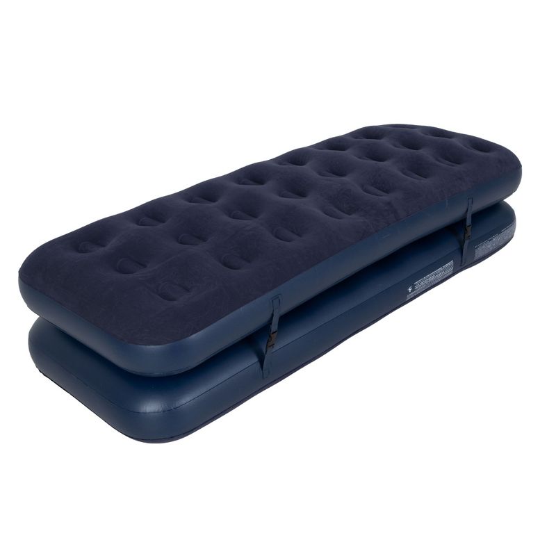 Pool Central 6.25' Navy Blue 3 in 1 Inflatable Flocked Air Mattress with Pillows, 5 of 10
