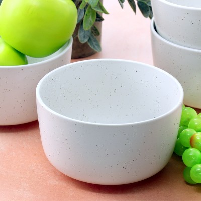 Sea Salt White 5.5 Inch Round Stoneware Bowl Set, 6 Pieces
