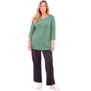 Catherines Cloud Knit V-Neck Top - 1 of 2
