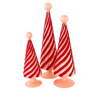 Cody Foster 12.75 In Flocked Spiral Trees Christmas Decorative Tree Set , Lightweight Christmas Decor Valentine's Day (3PC) - 1 of 4