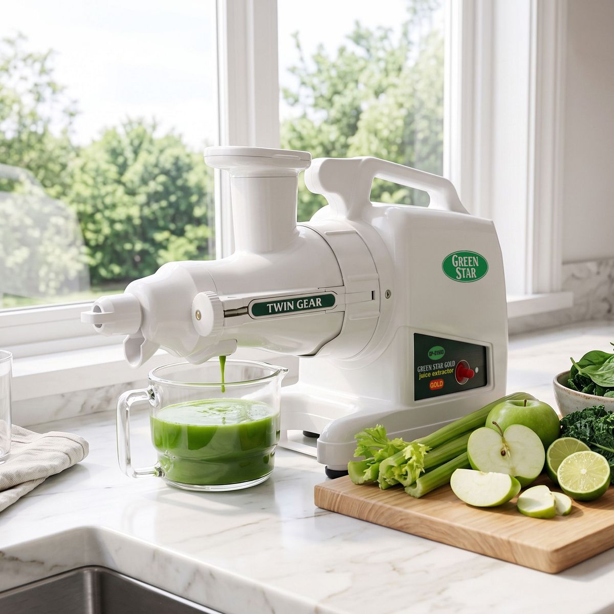 Tribest Greenstar Gold HD Twin Gear Slow Masticating Juicer – White - thumbnail 2