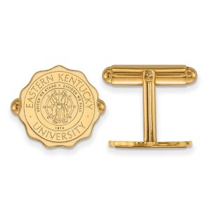 Black Bow Jewelry 14k Yellow Gold Eastern Kentucky Colonels NCAA Cuff Links - 1 of 3