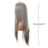 Unique Bargains Women Long Straight Hair Lace Front Wigs with Wig Cap 24" 21" - 23" 1PC - 2 of 4