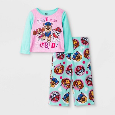 Toddler Girls' 2pc PAW Patrol Fleece Pajama Set - Green 2T
