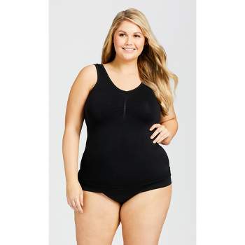 Assets By Spanx Women's Plus Size Smoothing Tank Top - Black 1x : Target