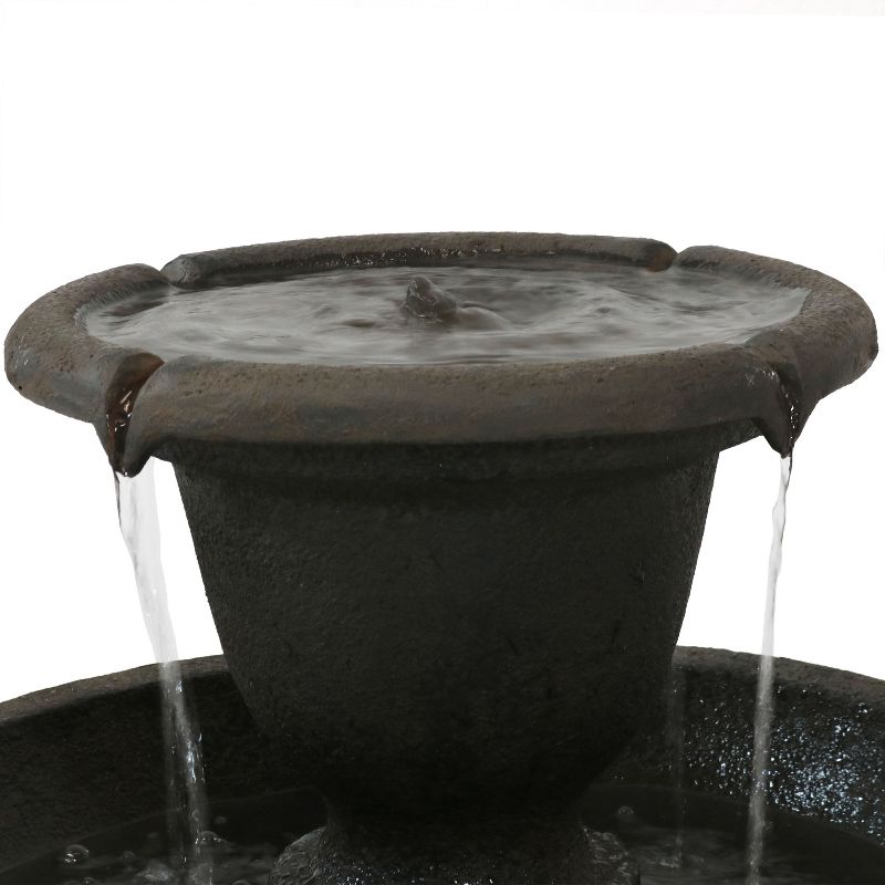Sunnydaze 25"H Electric Polyresin 2-Tier Streaming Falls Outdoor Water Fountain, 5 of 14