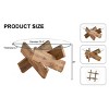 33.4'' Round Tempered Glass Coffee Table with Crossed Wood Base,Modern Farmhouse Accent Table for Living Room-Baofuwish - 4 of 4
