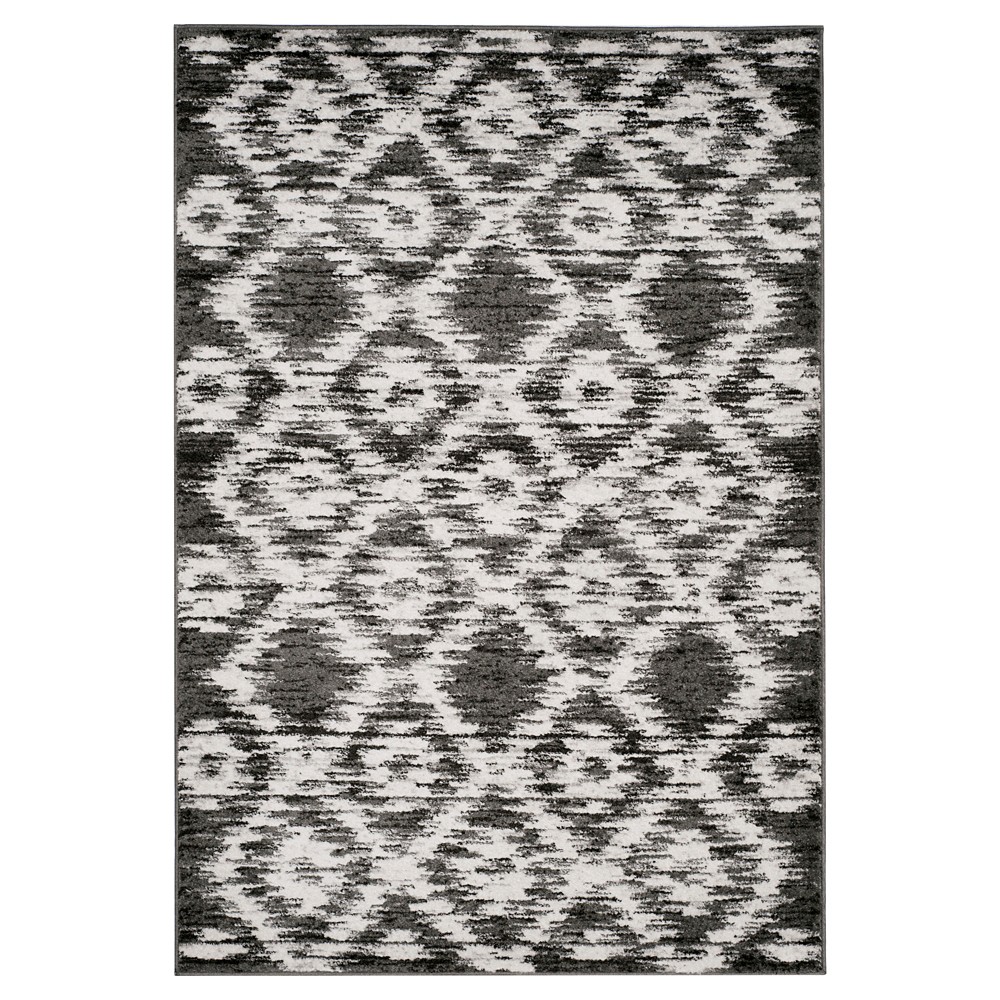 5'1inx7'6in Sandee Geometric Area Rug Charcoal/Ivory - Safavieh