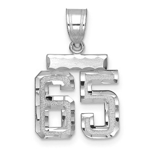 Black Bow Jewelry 14k White Gold, Varsity Collection, Small D/C Pendant, Number 65 - 1 of 3
