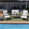 HAPPATIO 6 Piece Aluminum Patio Furniture Set, Outdoor Chairs with Ottomans and Loveseat, Outdoor Sofa with Cushions and Coffee Table(Gray) - 2 of 4