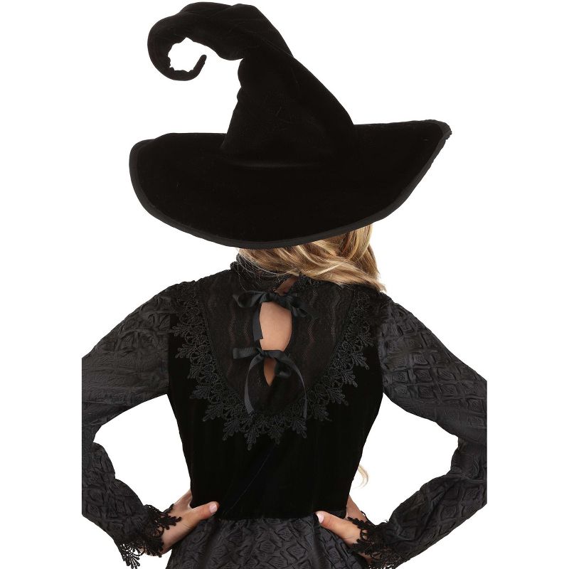 HalloweenCostumes.com  Girl Deluxe Witch Hat for Girls, Black, 4 of 6