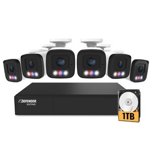 Defender AI POWERED Sentinel 4K Ultra HD Wired 8 Channel PoE NVR Security System, 1TB HDD & 6 Metal Cameras - 1 of 4