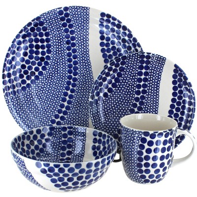 Blue Rose Polish Pottery Zara 16 Piece Dinnerware Set