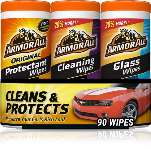 Armor All 3pk 30ct Triple Pack Protectant/cleaning/glass Wipes Automotive  Interior Cleaner : Target