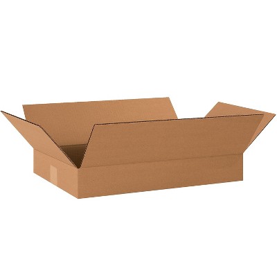 Partners Brand Flat Corrugated Boxes 20" x 12" x 3" Kraft 25/Bundle (20123)