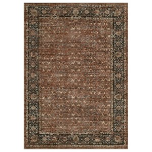 Washable Vintage Living Room Rugs, Soft Non Slip Distressed Floral Print Carpet, Bordered Stain Resistant Bedroom Rugs - 1 of 4