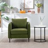 Mid-Century Velvet Accent Chair with Pillow and Metal Legs,Modern Comfy Armchair for Living Room or Home Office-Cuddlewood - 3 of 4