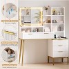 Bedroom Dresser with Light and Power Outlet, Wooden Storage Shelf with 5 Drawers, Modern Alcove Design, Perfect for Bedroom or Dressing Room - 3 of 4