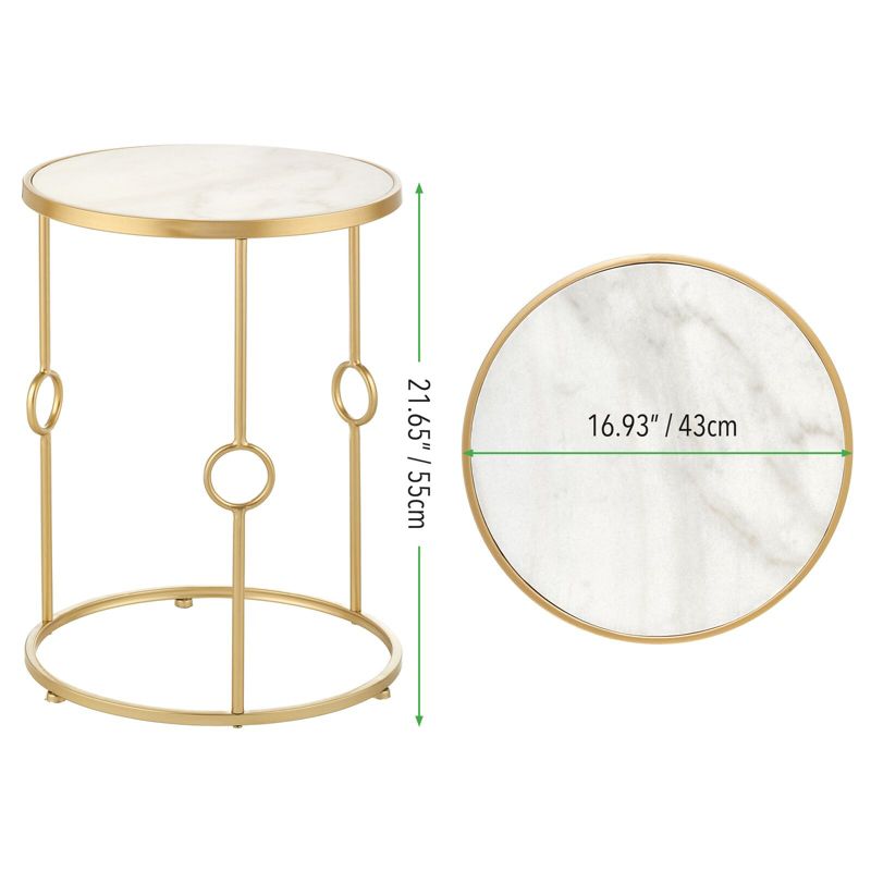 mDesign Round Inlay Top Accent Table, 3 of 6