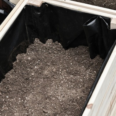 Natural Fir Wood 4-Piece Raised Garden Bed Planter Set