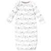 Touched by Nature Baby Organic Cotton Long-Sleeve Gowns 3pk, Safari - 4 of 4