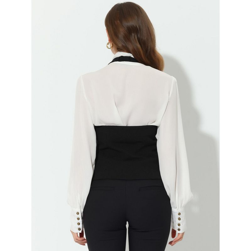 Allegra K Women's Halter Neck Vintage Sleeveless Button Down Waistcoat Vest, 4 of 7