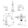 Bathroom Sink Faucets Widespread Two Handle Bathroom Sink Faucet Hole Swivel Spout Pop Up Drain cUPC Hoses - image 3 of 3