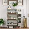 ALEXOUN Shoe Rack Cabinet with 3 Rattan Flip Drawers & 3 Shelves Entryway Organizer for Hallway,Entryway,Small Spaces - 2 of 4