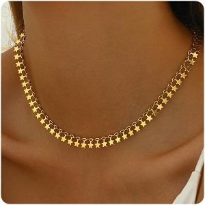 Colorful Beaded Necklace - Freshwater Pearl & Evil Eye Pendant, Stainless Steel 18K Gold Plated Y2K Trendy Jewelry for Women & Teen Girls - 1 of 4