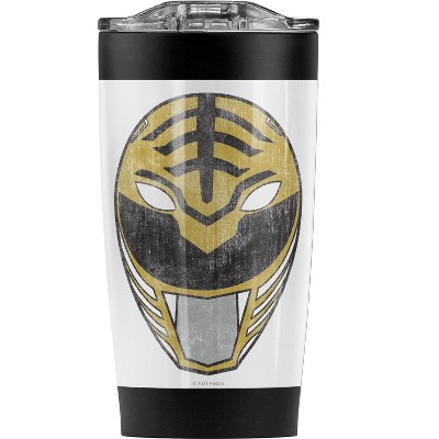 Power Rangers White Ranger Mask Steel Tumbler 20oz Coffee Travel Mug