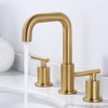 WOWOW 8 in. Widespread Double Handle Bathroom Faucet in Brushed Nickel - 2 of 4