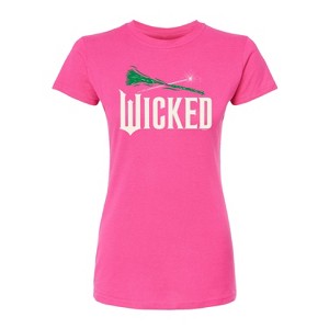 Women's - Wicked - Wand And Broomstick Logo Fitted Graphic T-Shirt - 1 of 3