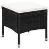 vidaXL Patio Chair and Stool with Cushions Poly Rattan - Black - 3 of 4