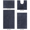 Micro Plush Collection 100% Polyester Solid Tufted 5 Piece Bathroom Rug Set with Gel Form Backing, Machine Washable - 2 of 4