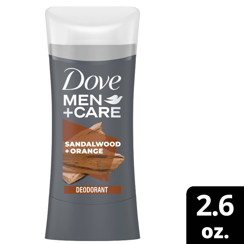 Dove Men+Care 0% Aluminum Deodorant Stick Sandalwood &#38; Orange - 2.6oz, 1 of 8