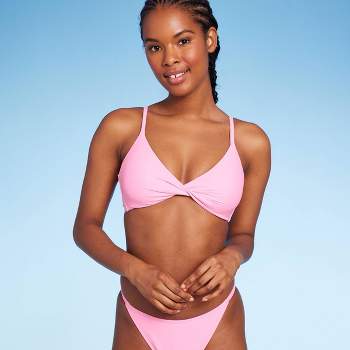 Women's Scoop Front Bralette Bikini Top - Wild Fable™ Orange/pink