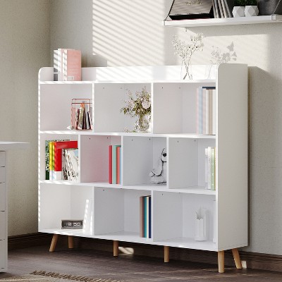 Aoxun Bookshelf Bookcase, Cube Storage Organizer, Wood Display Bookshelf, Storage Shelves