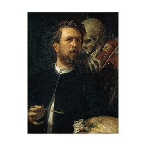 Arnold Bocklin  'Self portrait with skeleton' Canvas Art - 1 of 3