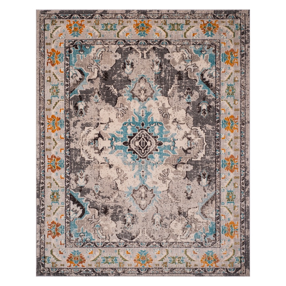 9'x12' Medallion Area Rug Gray/Light Blue - Safavieh